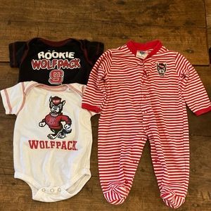 NC State game day onesies 3-6mo